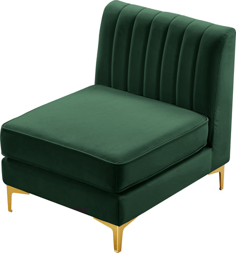 Julia Green Velvet Armless Chair Armless