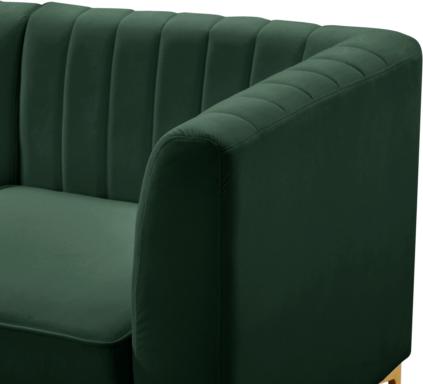 julia green velvet armless chair armless