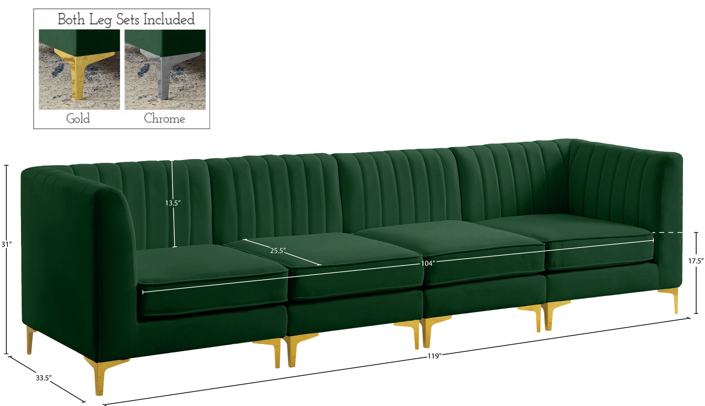 julia green velvet modular sectional s119