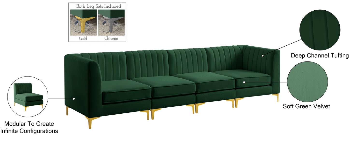 julia green velvet modular sectional s119