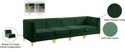 Julia Green Velvet Modular Sectional S119