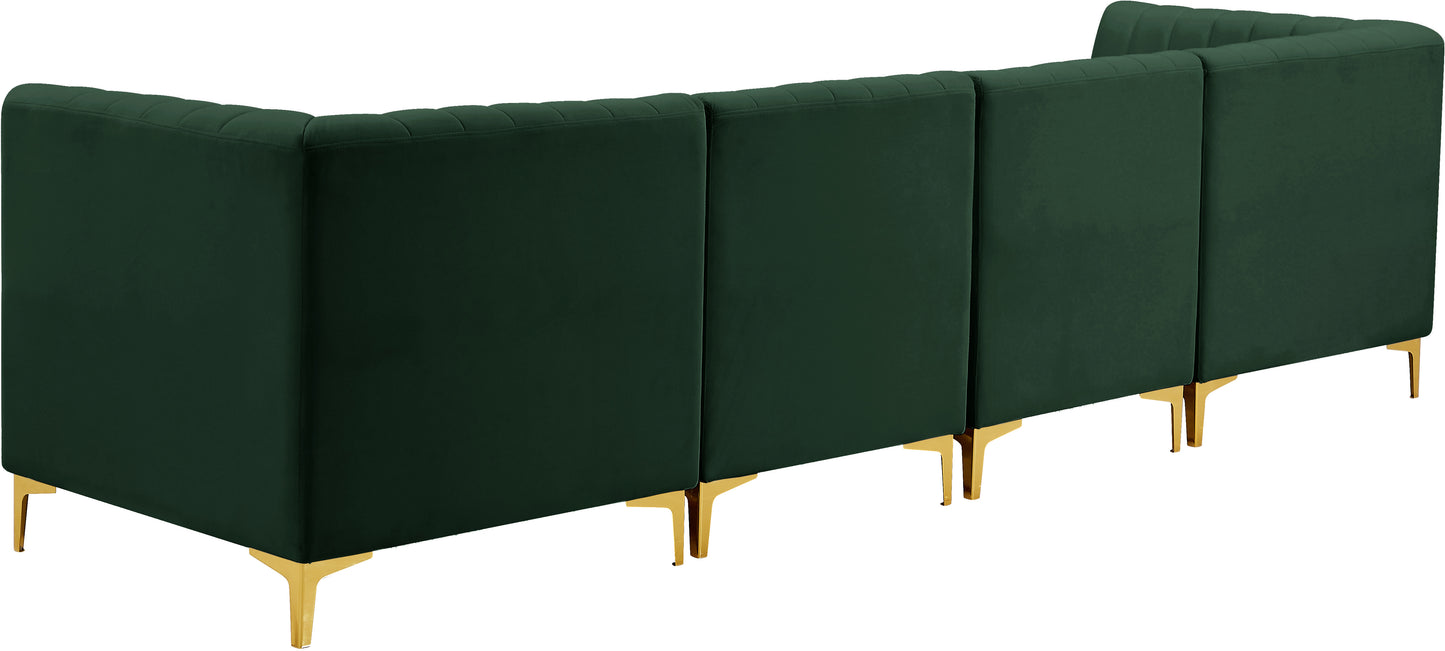 julia green velvet modular sectional s119