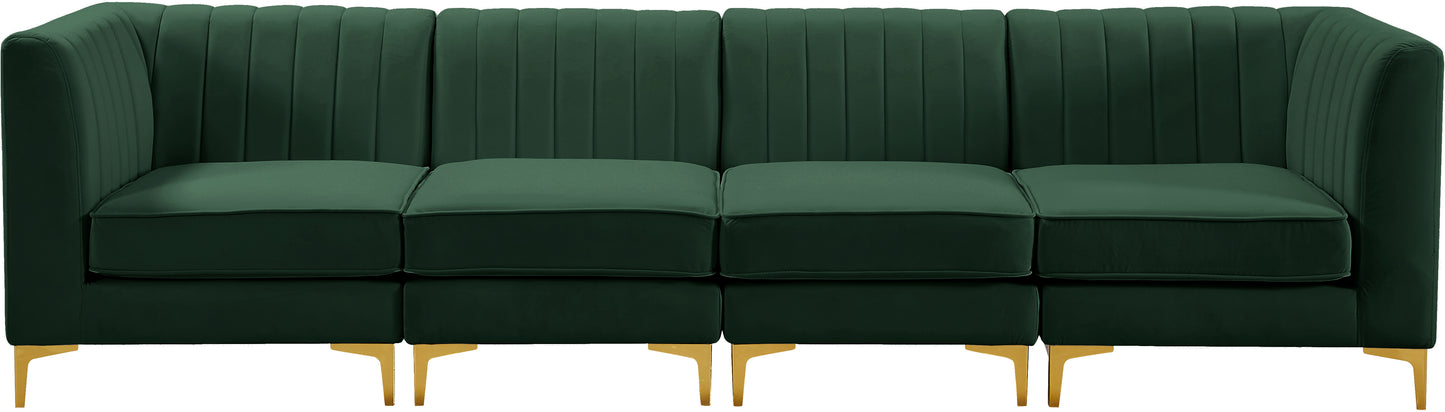 julia green velvet modular sectional s119