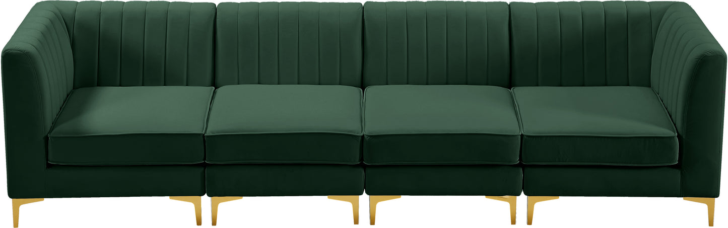 julia green velvet modular sectional s119