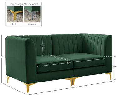 Julia Green Velvet Modular Sectional S67