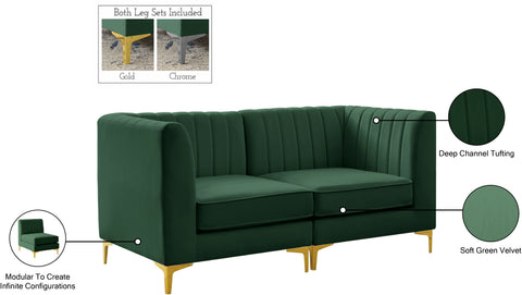 Julia Green Velvet Modular Sectional S67