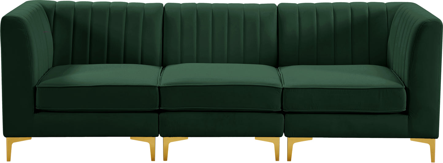 julia green velvet modular sectional s93