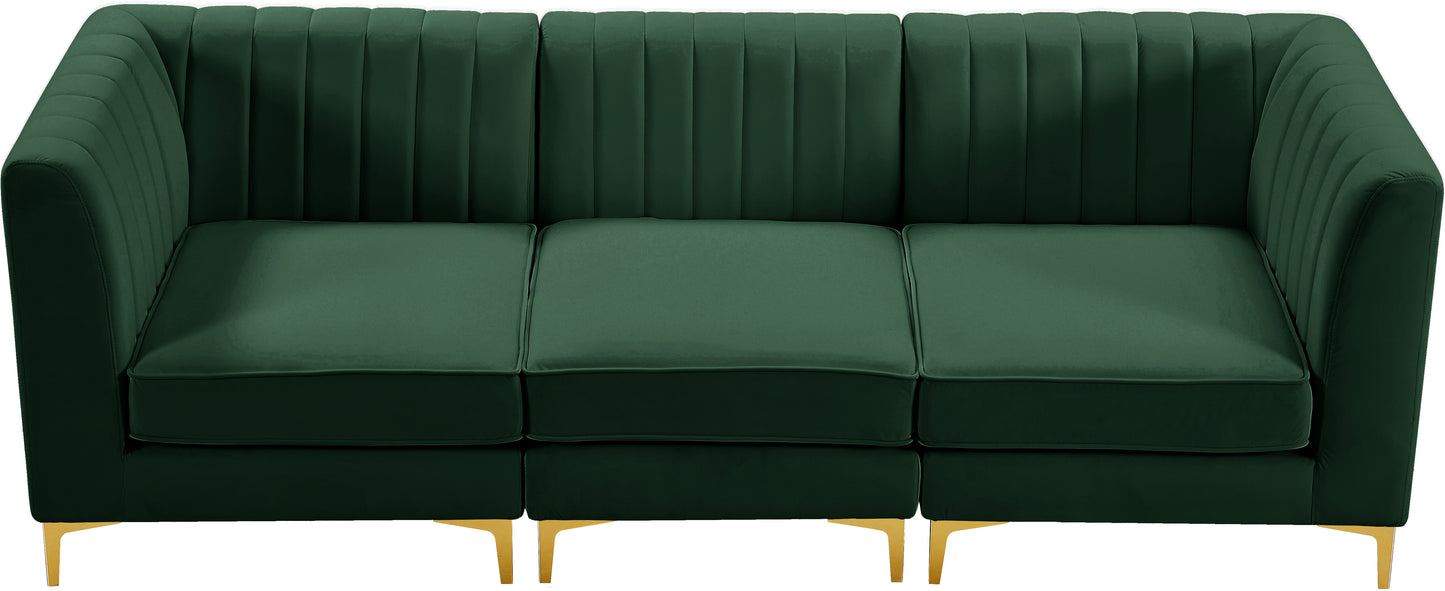 julia green velvet modular sectional s93