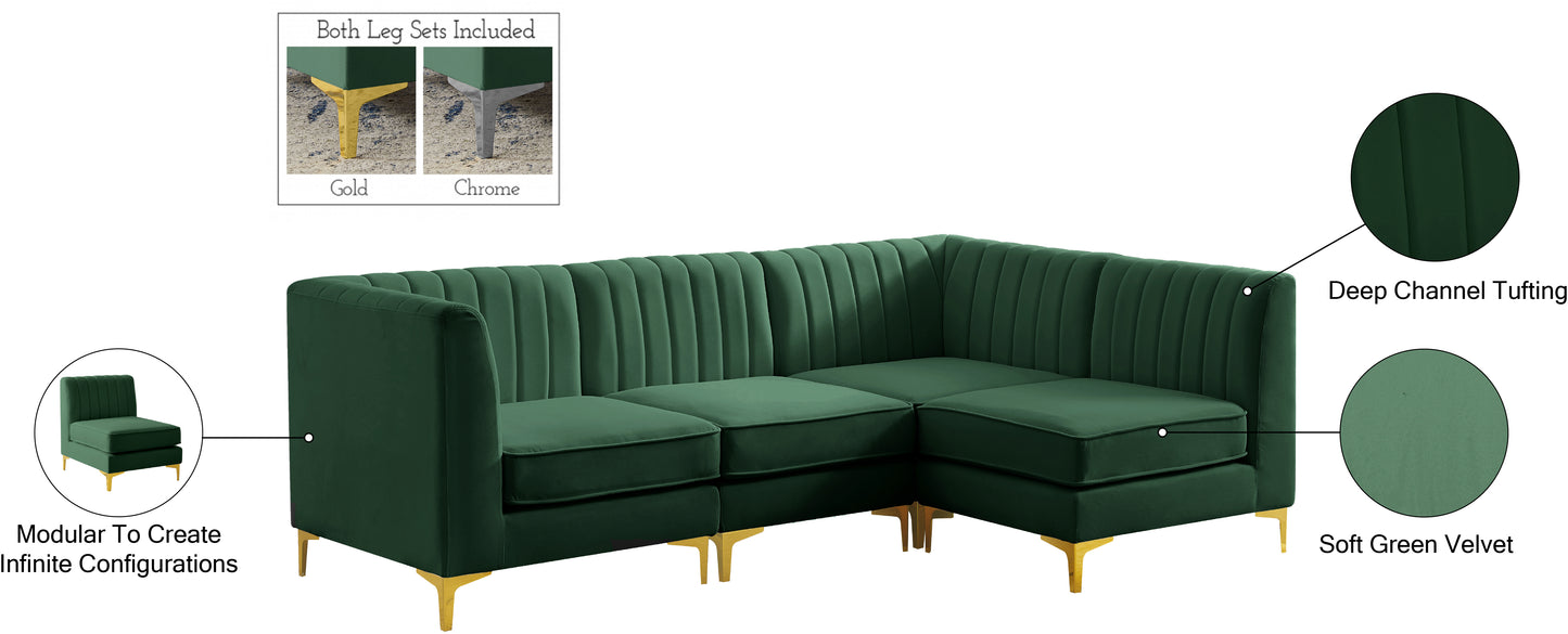 julia green velvet modular sectional sec4a