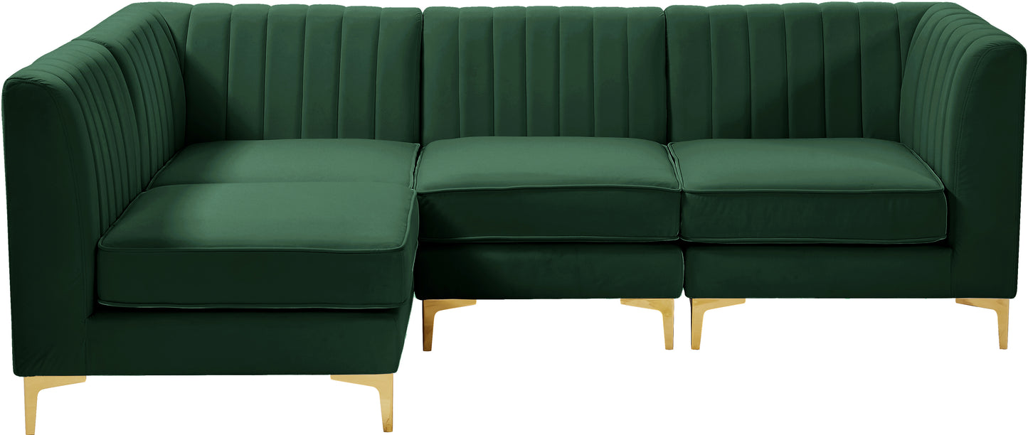 julia green velvet modular sectional sec4a