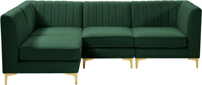 Julia Green Velvet Modular Sectional Sec4A