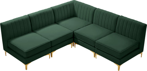 Julia Green Velvet Modular Sectional Sec5A