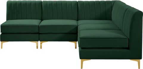 Julia Green Velvet Modular Sectional Sec5A