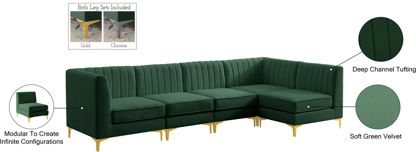 julia green velvet modular sectional sec5b