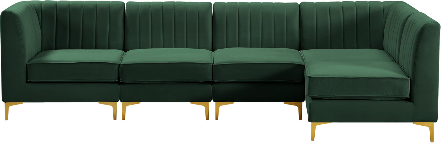 julia green velvet modular sectional sec5b