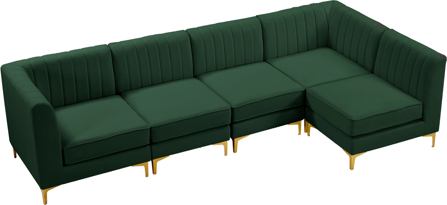 julia green velvet modular sectional sec5b