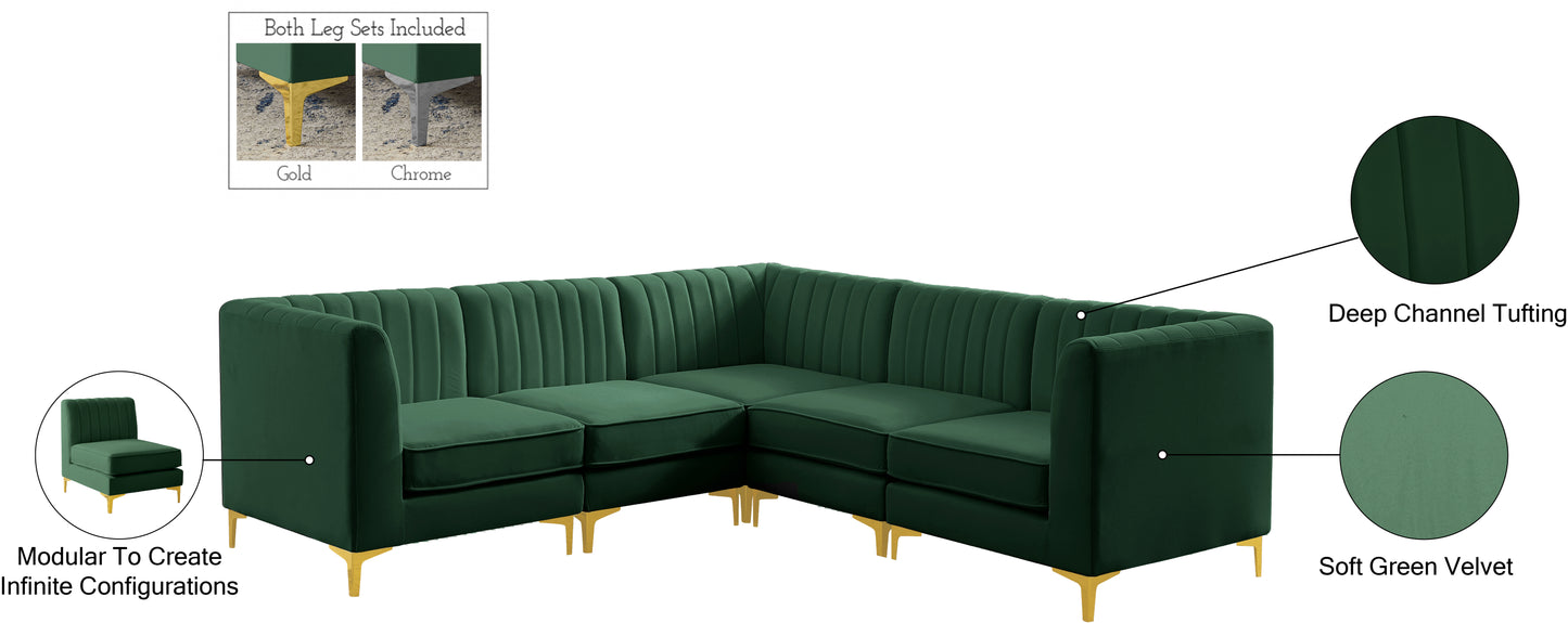 julia green velvet modular sectional sec5c