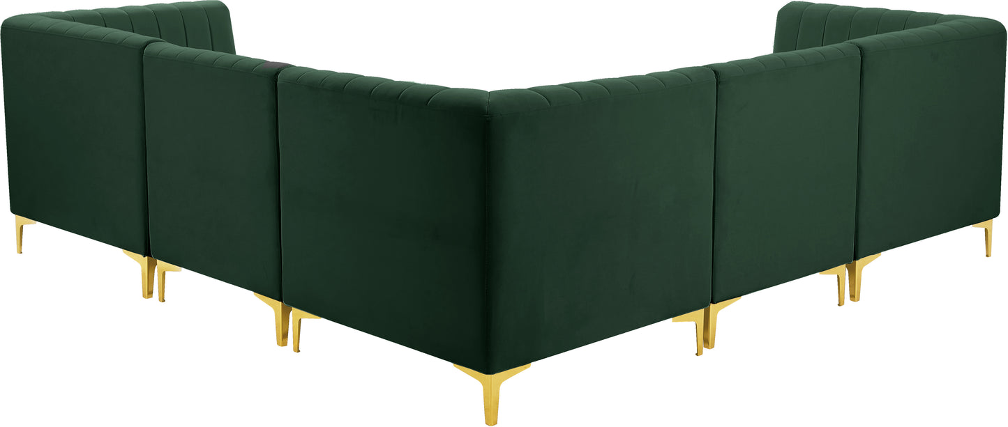 julia green velvet modular sectional sec5c