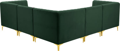 Julia Green Velvet Modular Sectional Sec5C