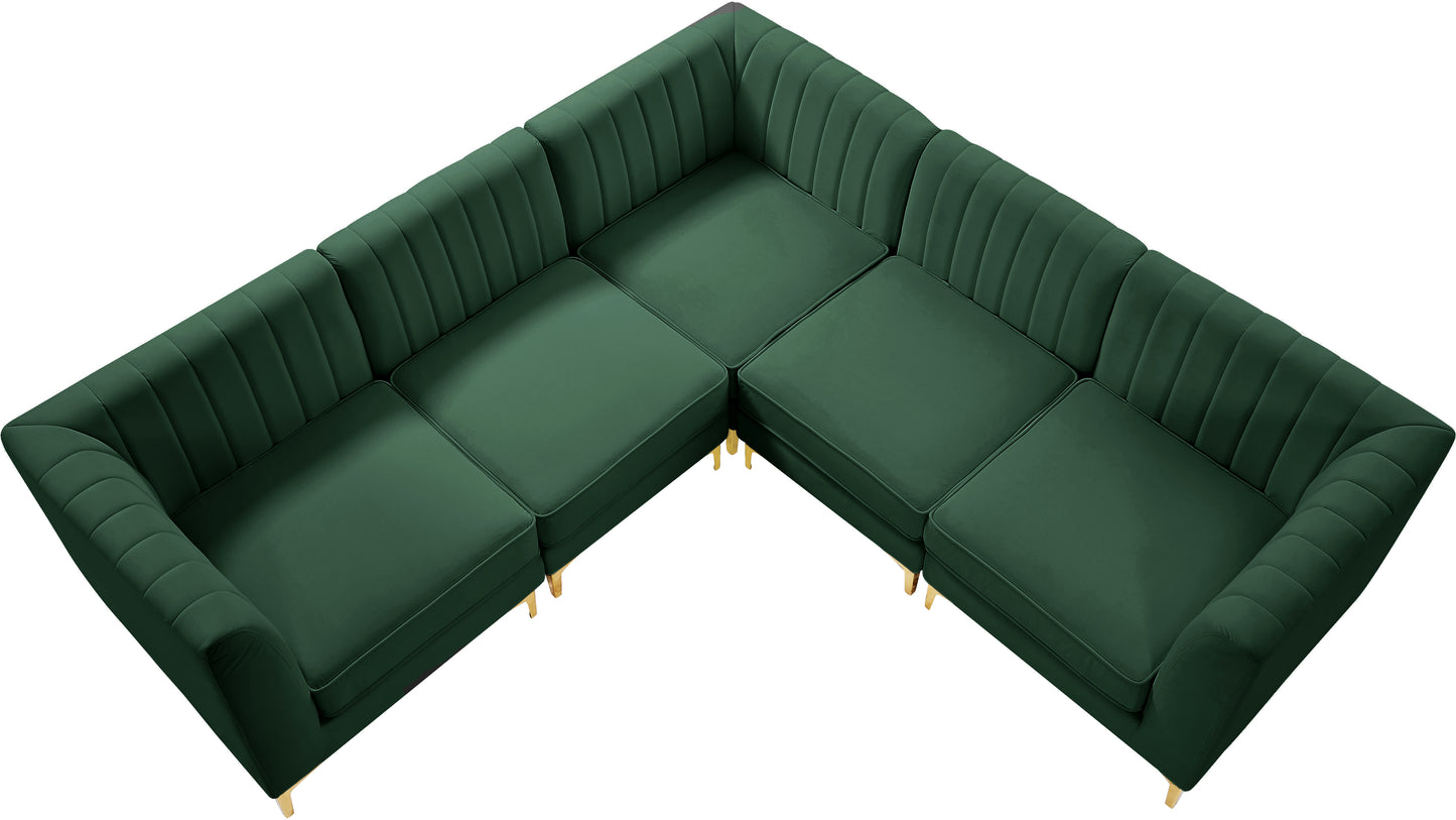 julia green velvet modular sectional sec5c