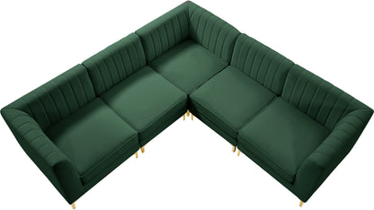 Julia Green Velvet Modular Sectional Sec5C