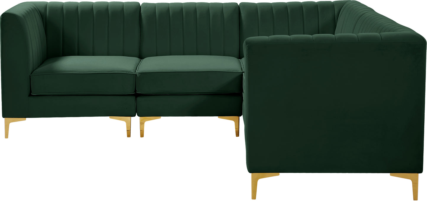 julia green velvet modular sectional sec5c