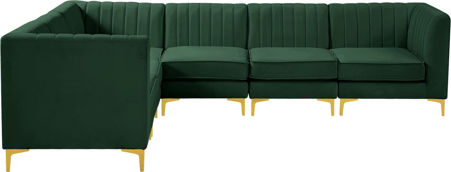 julia green velvet modular sectional sec6a