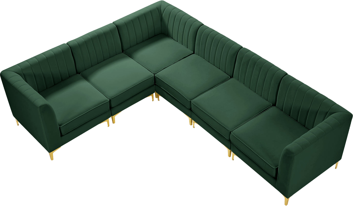 julia green velvet modular sectional sec6a