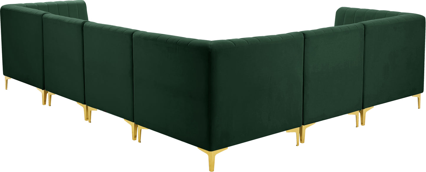 julia green velvet modular sectional sec6a