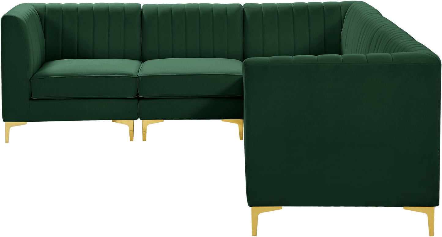 julia green velvet modular sectional sec6a