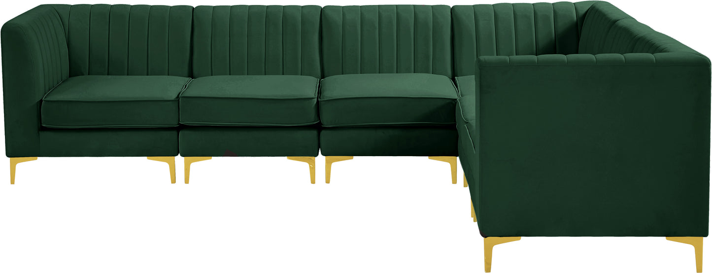 julia green velvet modular sectional sec6a