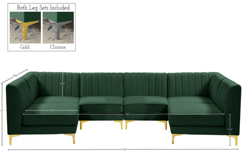 Julia Green Velvet Modular Sectional Sec6B