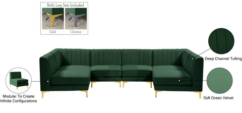 Julia Green Velvet Modular Sectional Sec6B