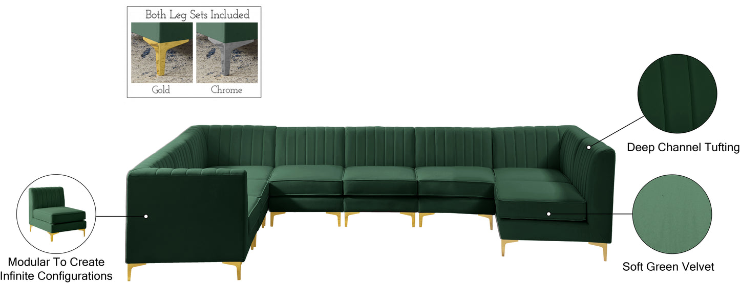 julia green velvet modular sectional sec8a