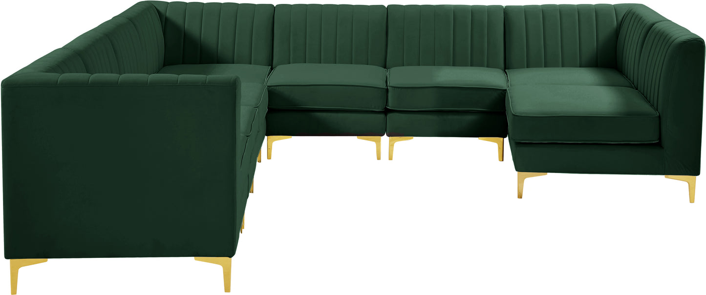 julia green velvet modular sectional sec8a