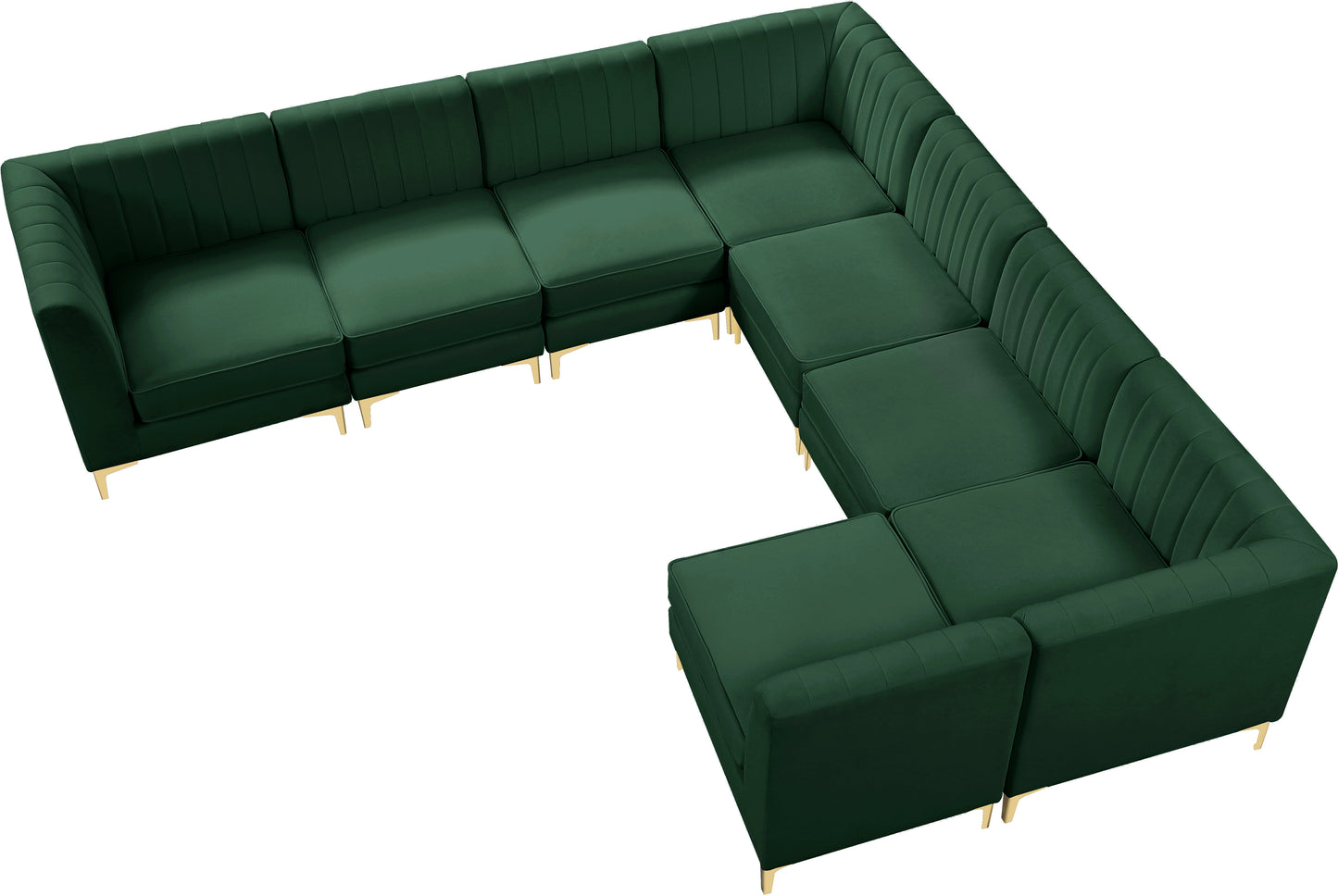 julia green velvet modular sectional sec8a