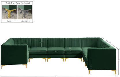 Julia Green Velvet Modular Sectional Sec8C