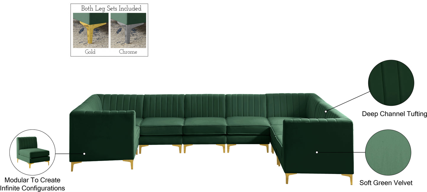 julia green velvet modular sectional sec8c