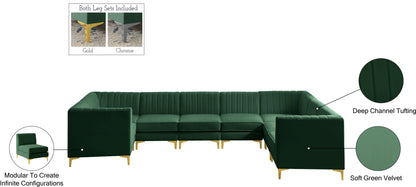 Julia Green Velvet Modular Sectional Sec8C