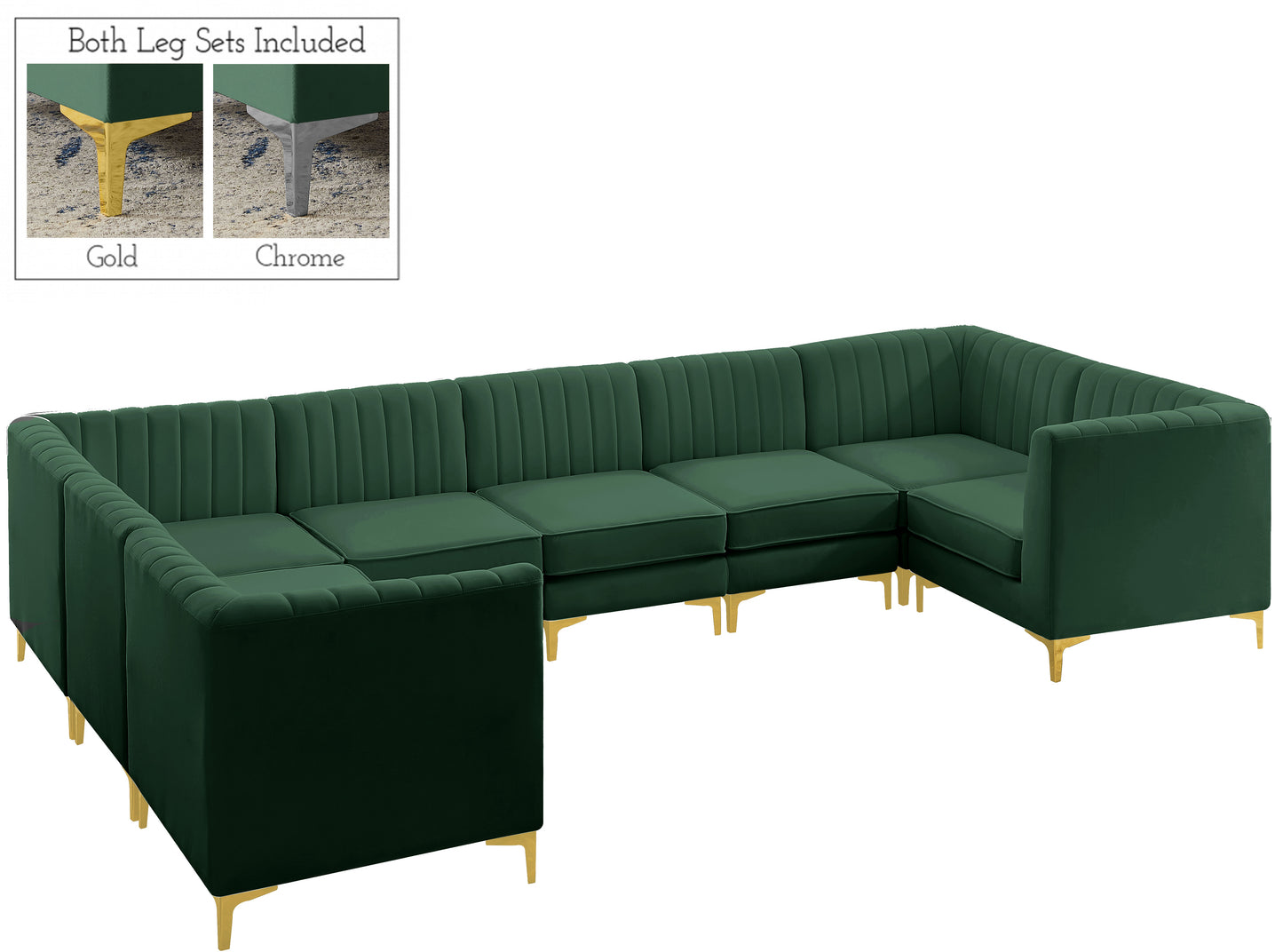 julia green velvet modular sectional sec8c