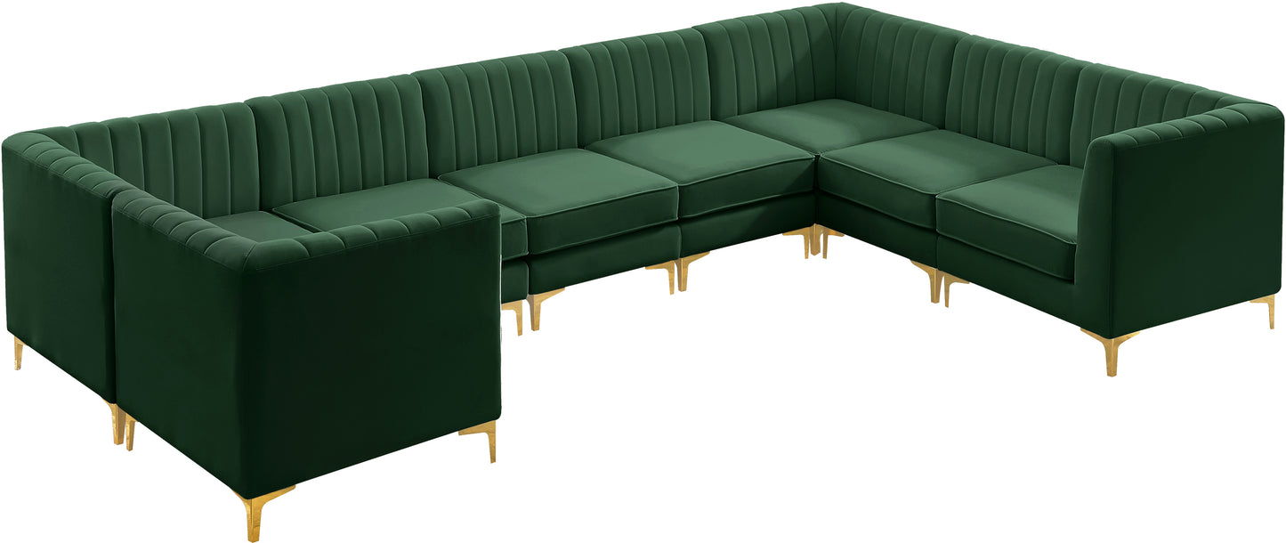 julia green velvet modular sectional sec8c