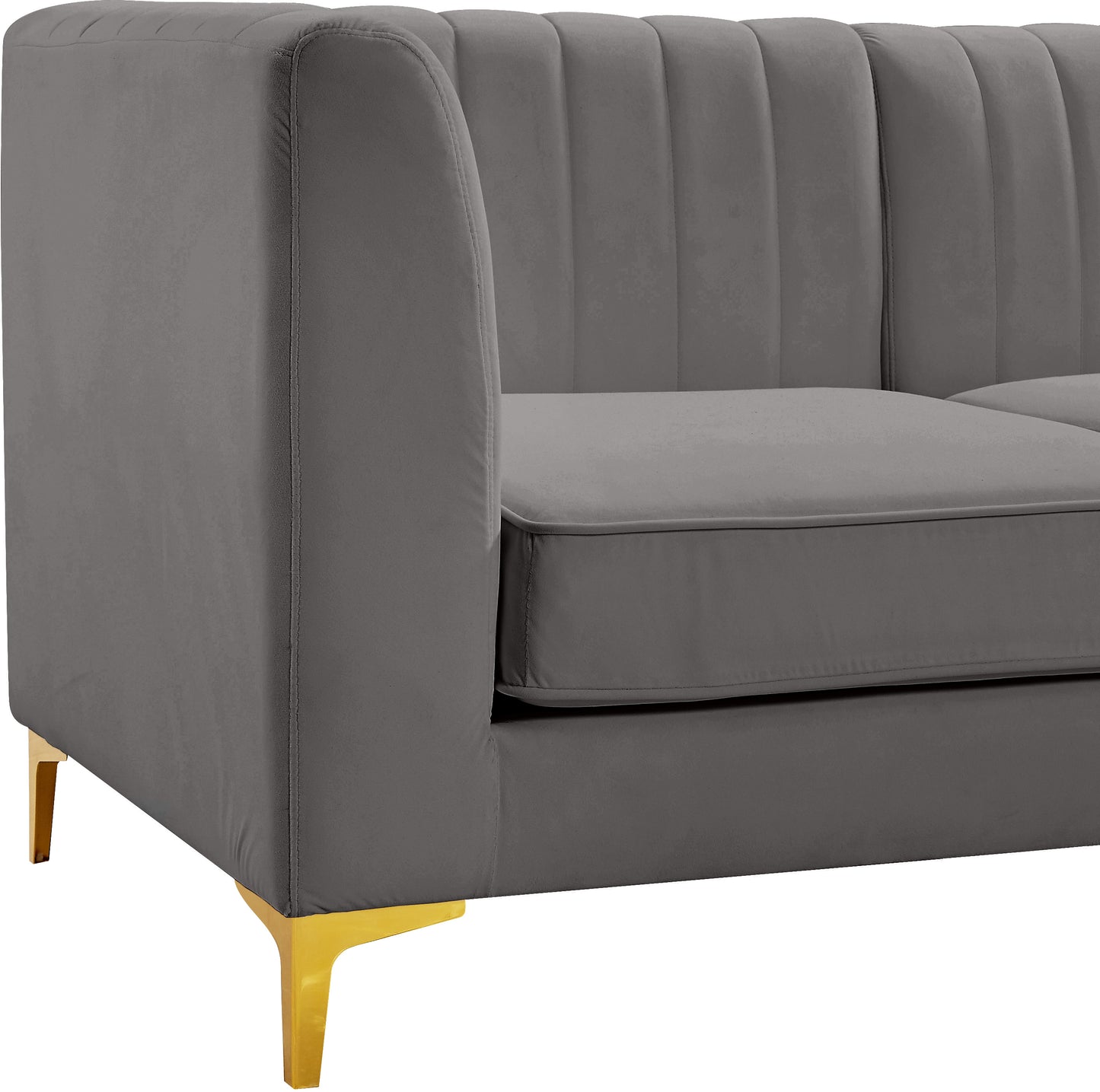 julia grey velvet armless chair armless