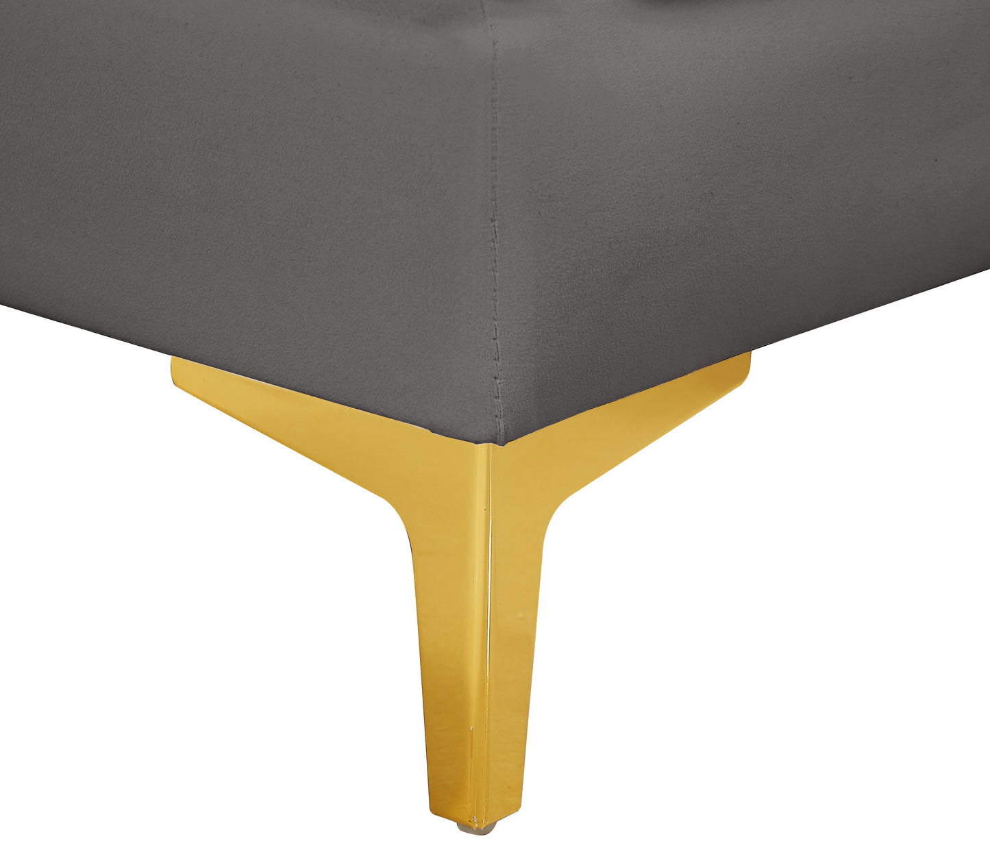 julia grey velvet armless chair armless