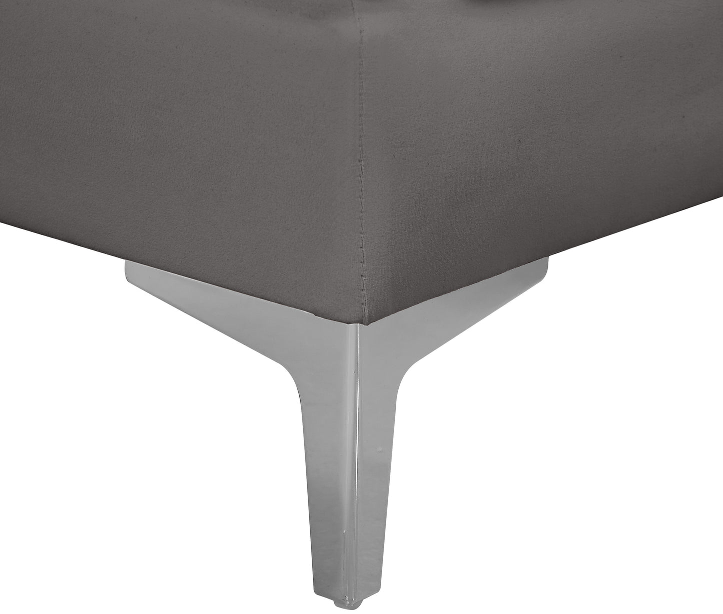 julia grey velvet armless chair armless