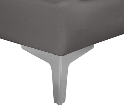 Julia Grey Velvet Armless Chair Armless