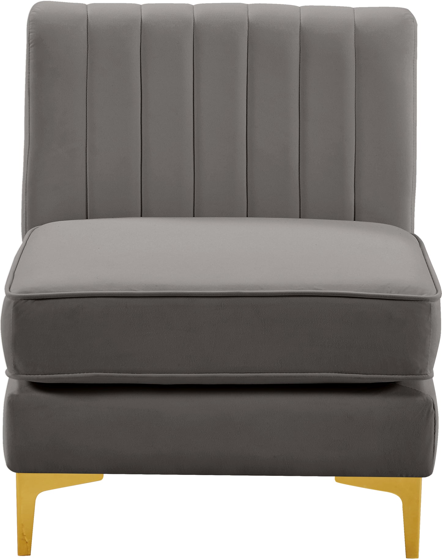 julia grey velvet armless chair armless