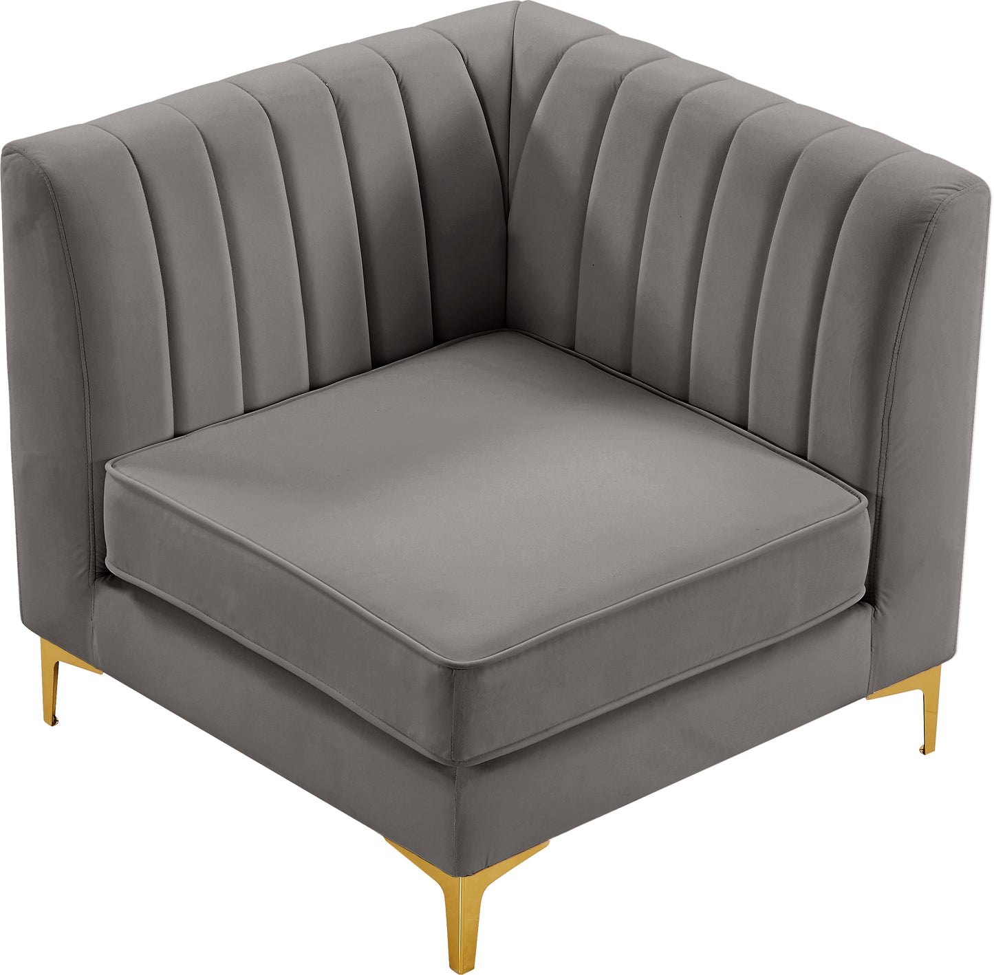 julia grey velvet corner chair corner