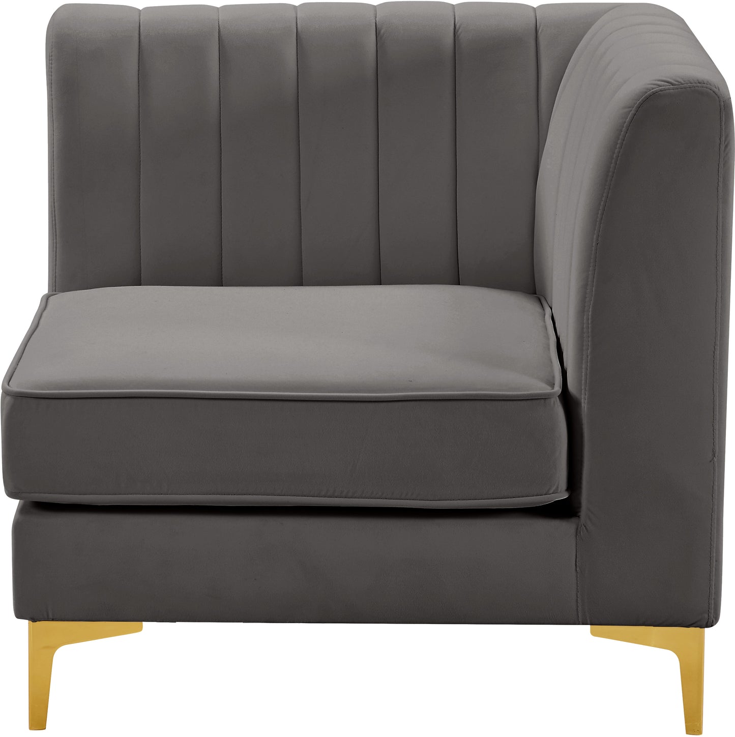 julia grey velvet corner chair corner