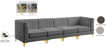 Julia Grey Velvet Modular Sofa S119