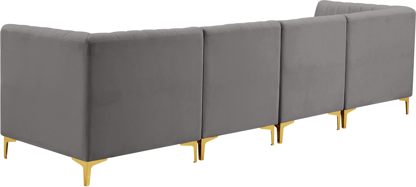 julia grey velvet modular sofa s119